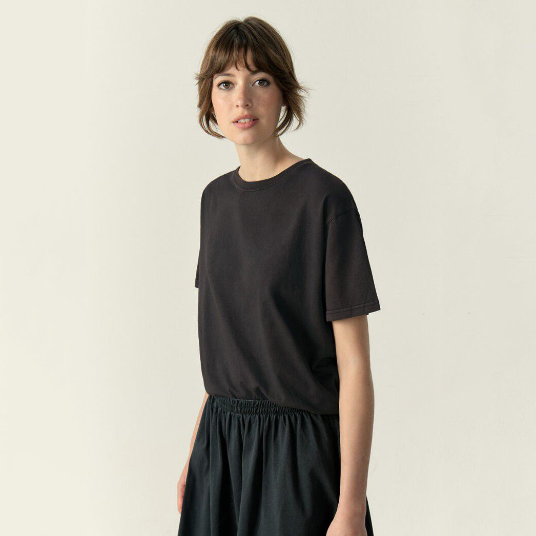 Girls Black Cotton T-Shirt