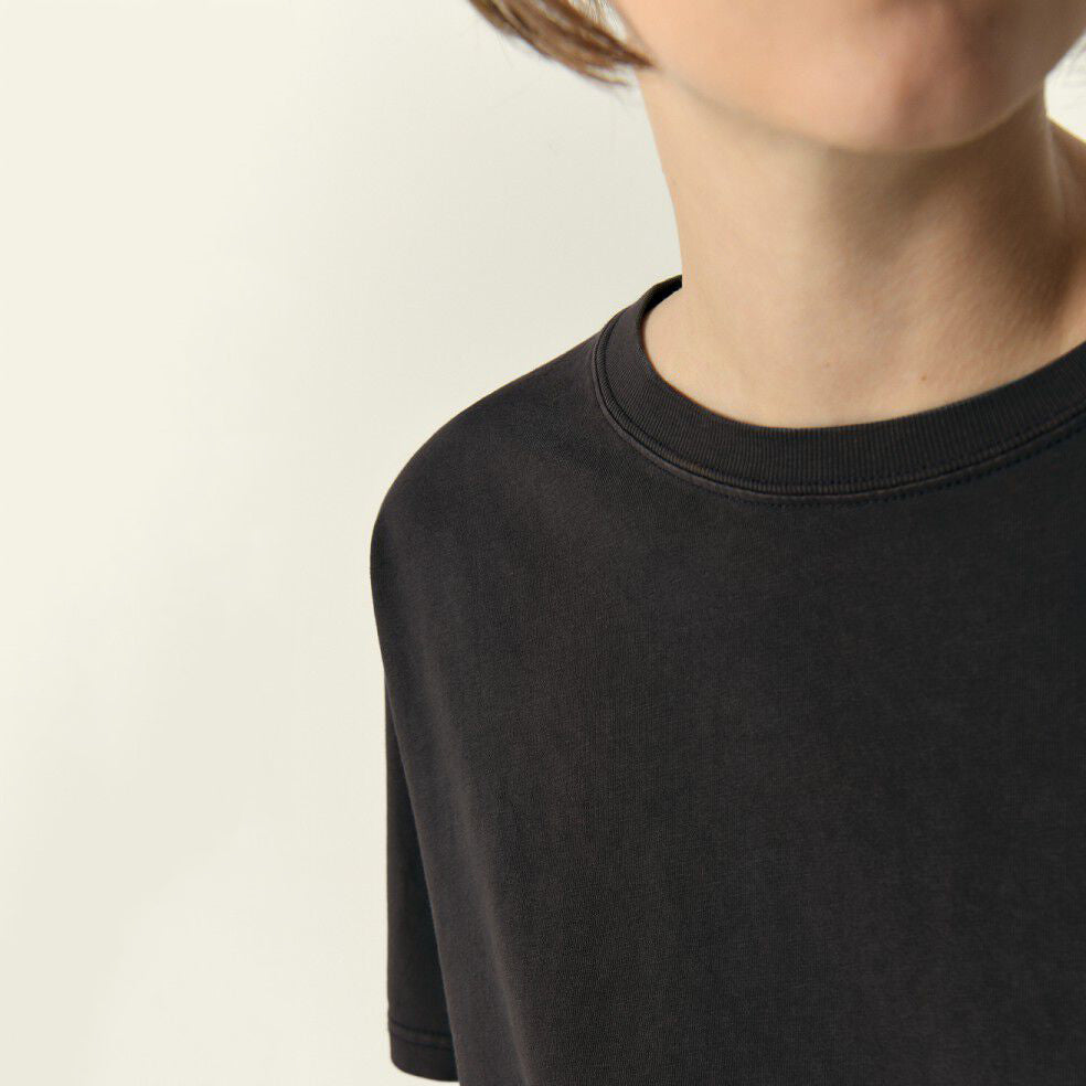 Girls Black Cotton T-Shirt