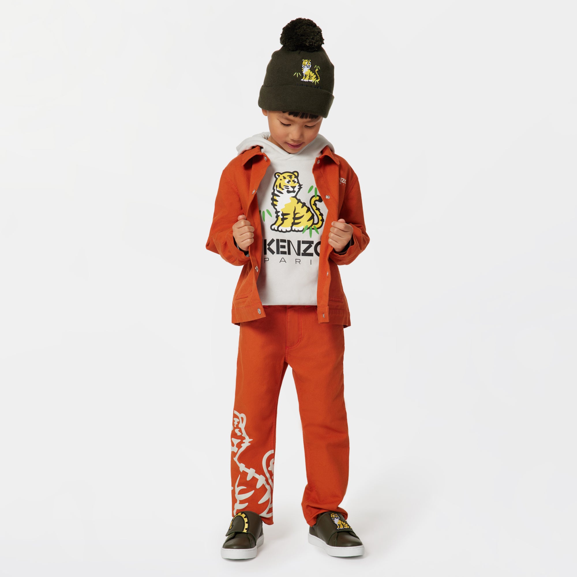 Boys & Girls Orange Red Printed Jacket