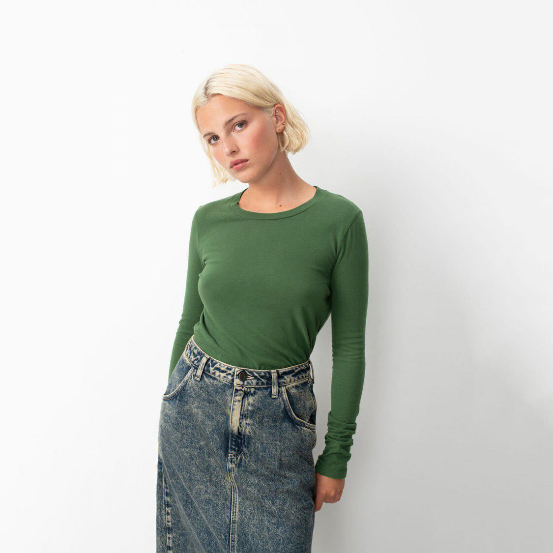 Women Green Cotton T-Shirt