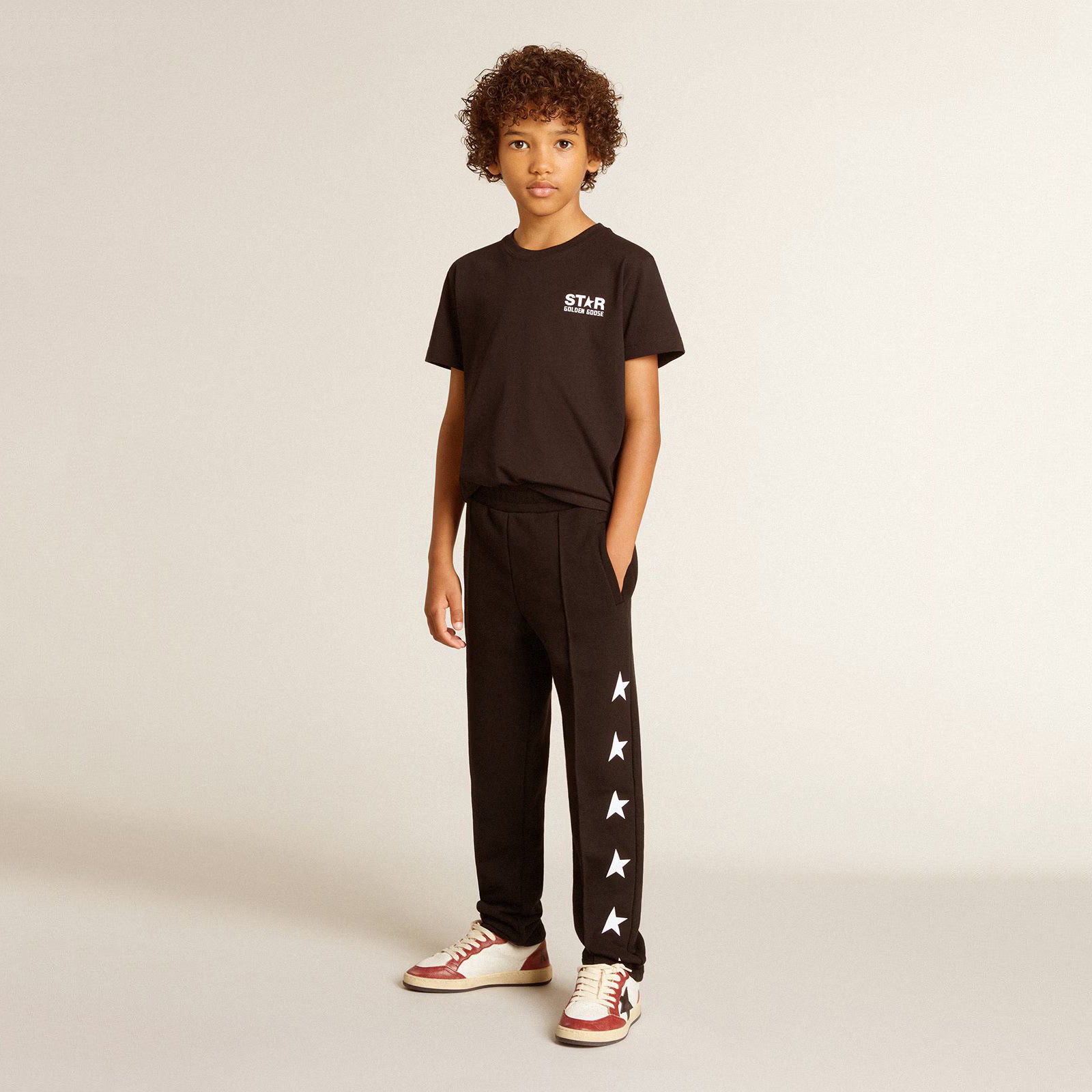 Boys & Girls Black Cotton T-Shirt