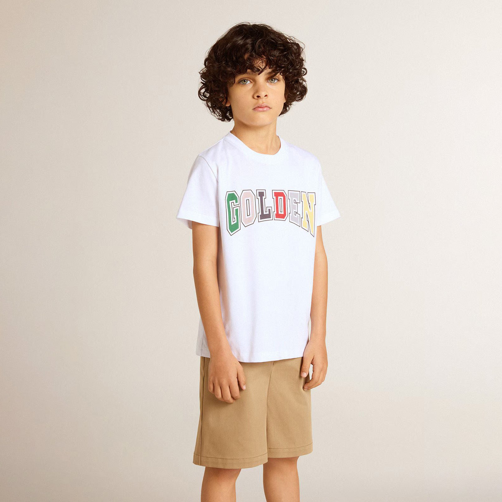 Boys & Girls White Logo Cotton T-Shirt