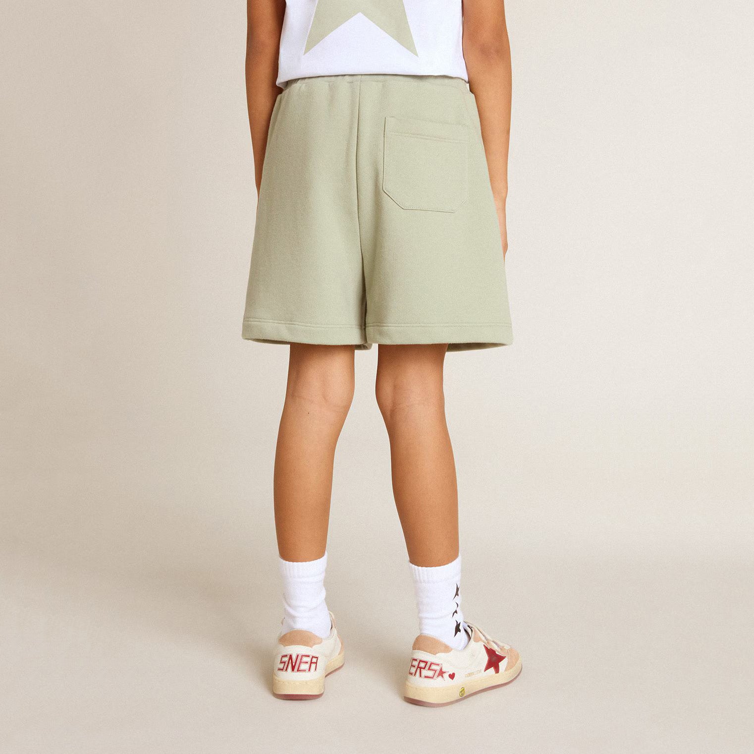 Boys & Girls Light Green Cotton Shorts