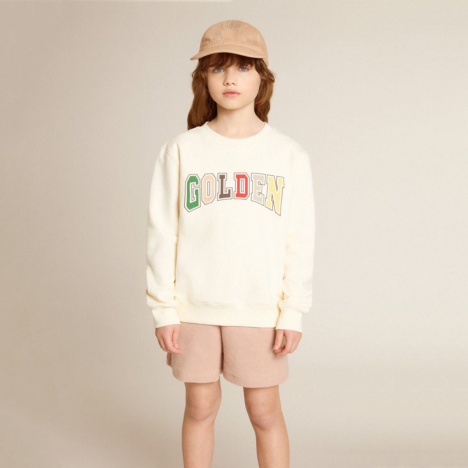 Boys & Girls White Logo Cotton Sweatshirt