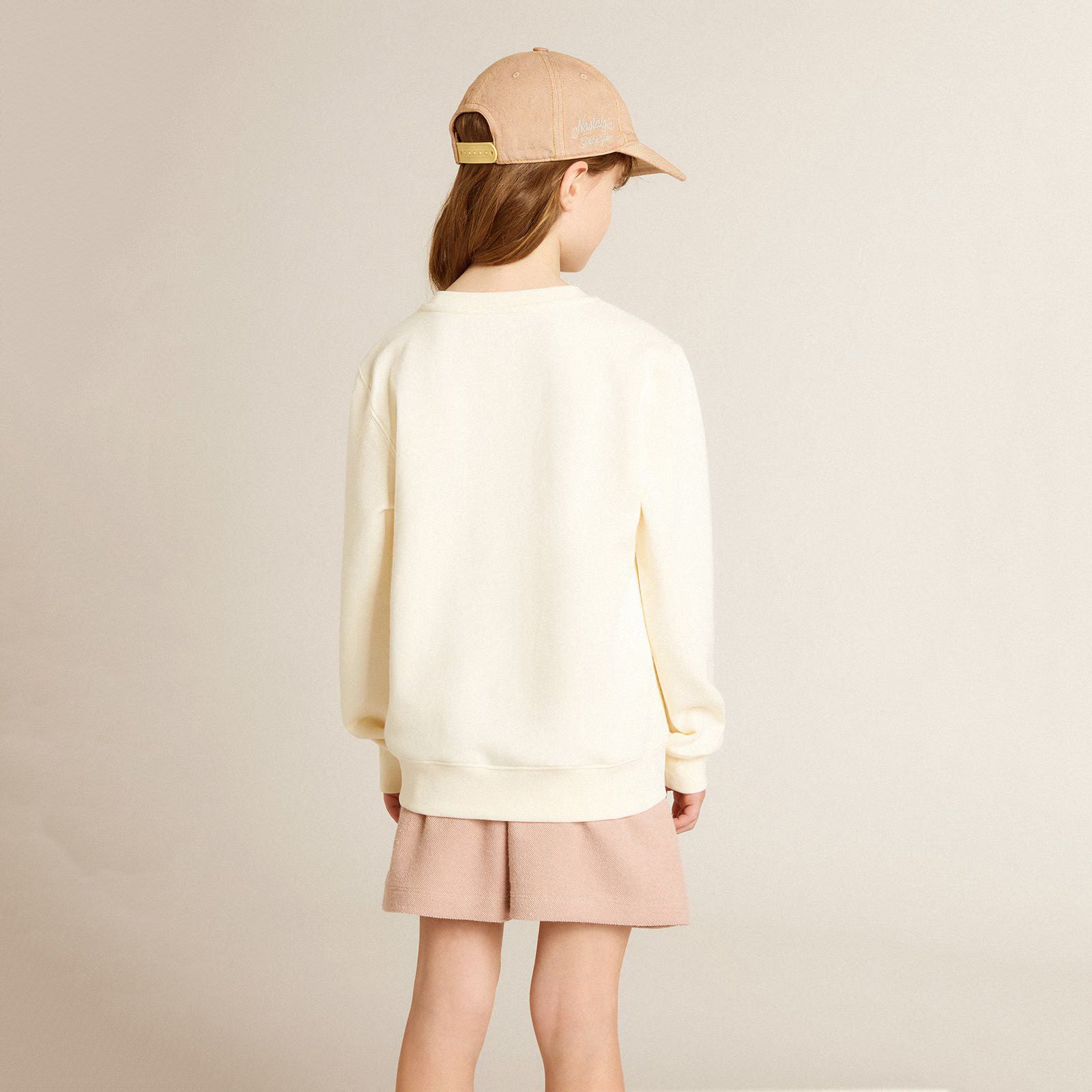 Boys & Girls White Logo Cotton Sweatshirt