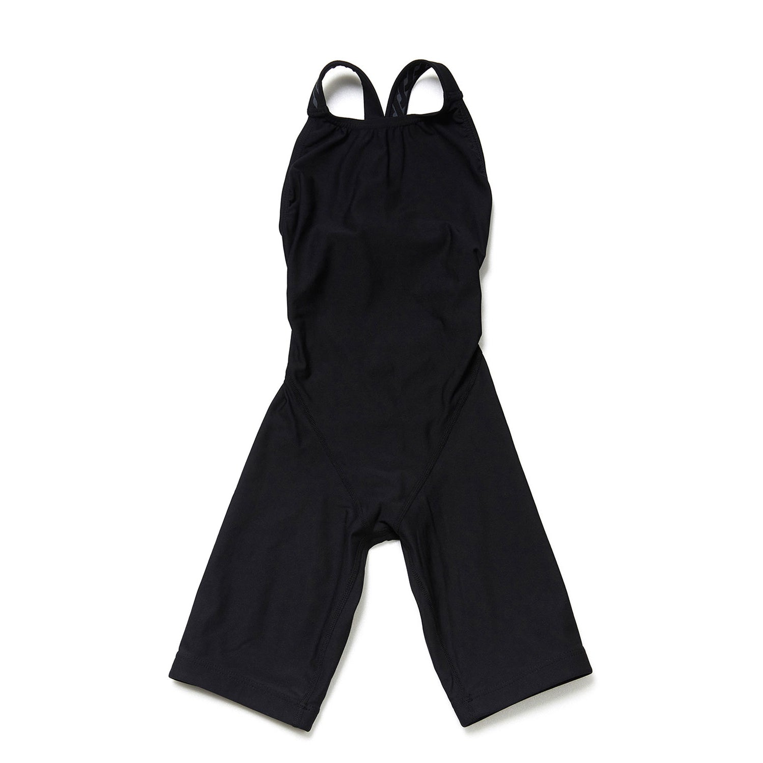 Girls Black Cropped Professional Swimsuit