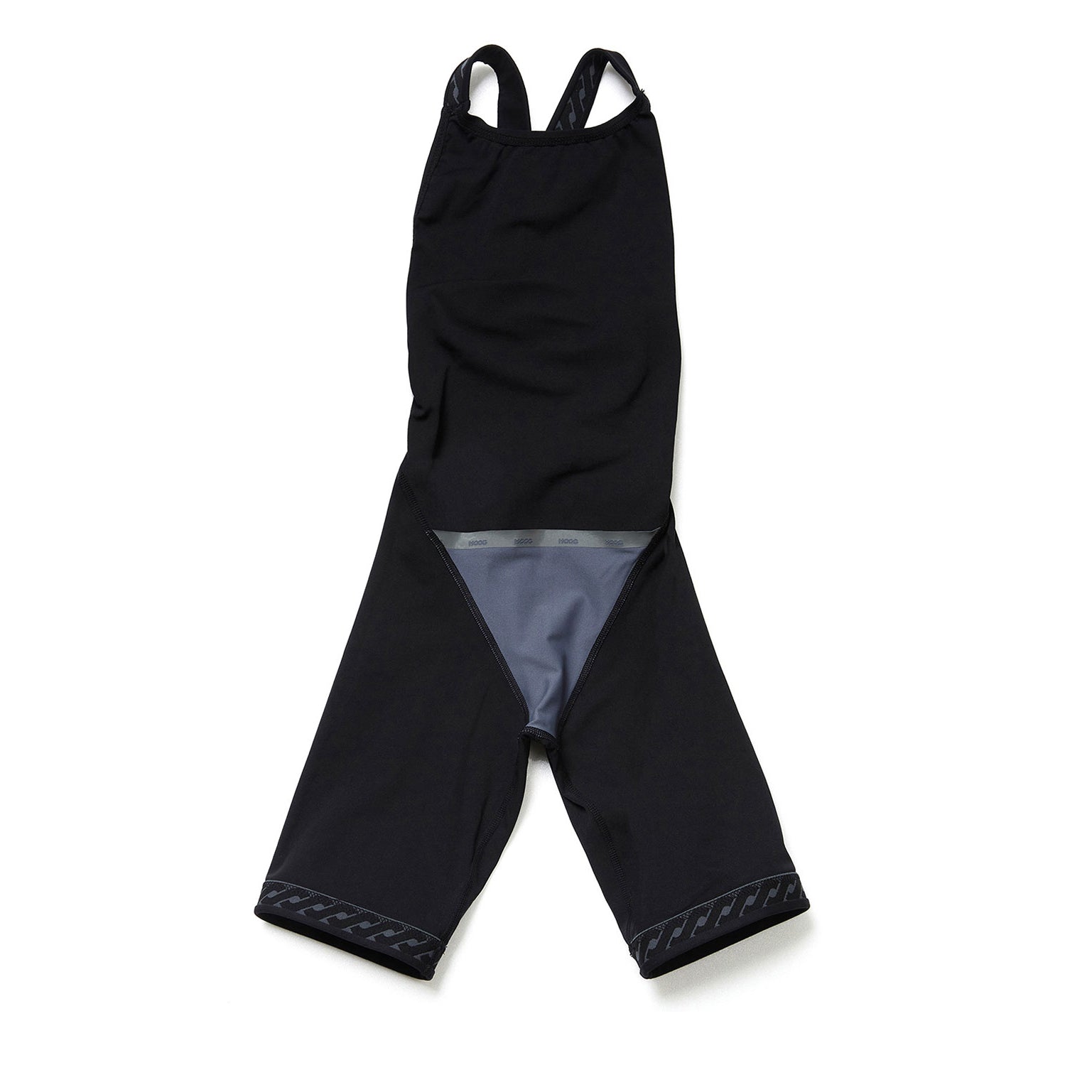 Girls Black Cropped Professional Swimsuit