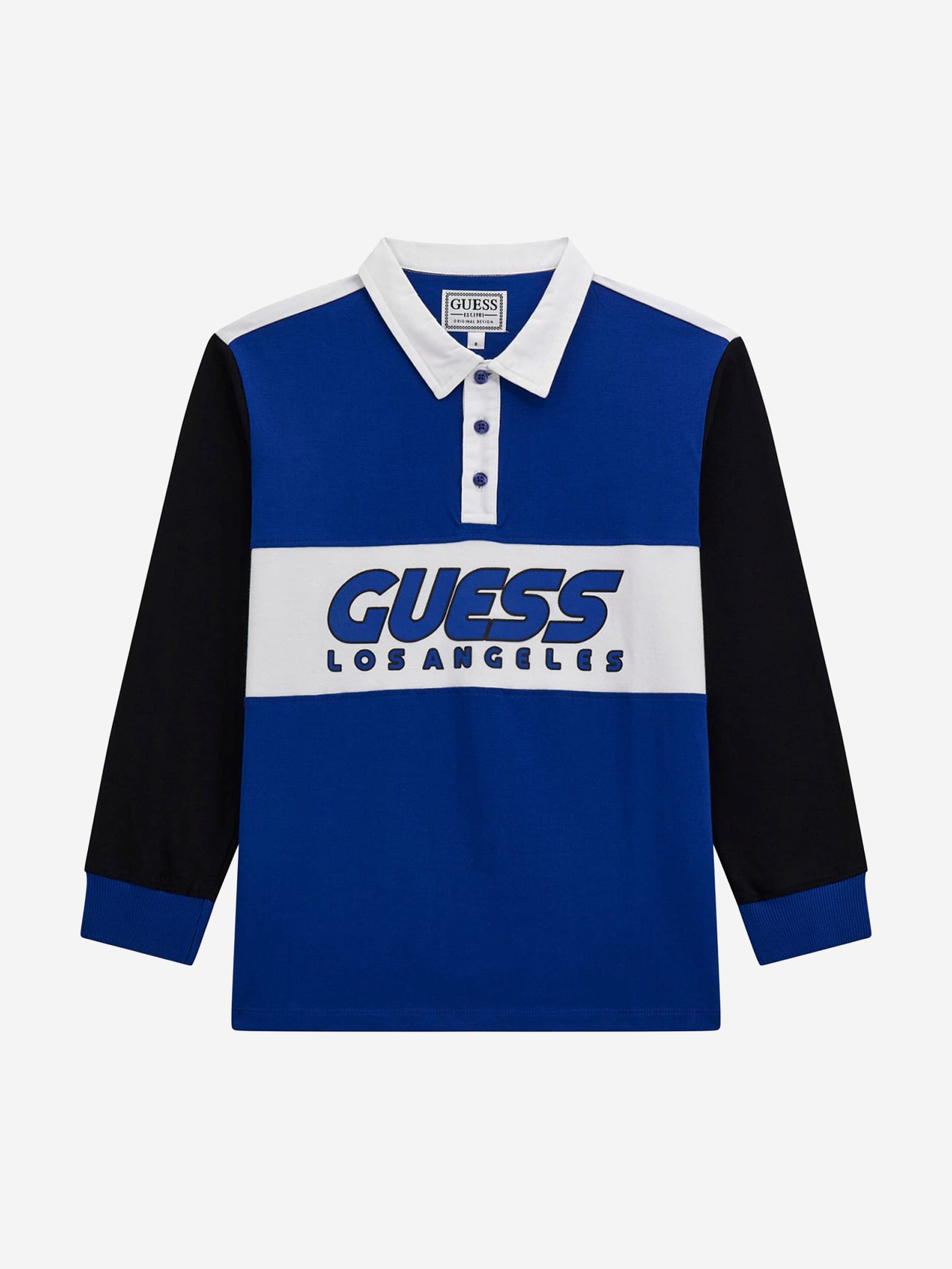 Boys Heavy Jersey Polo Shirt in Blue