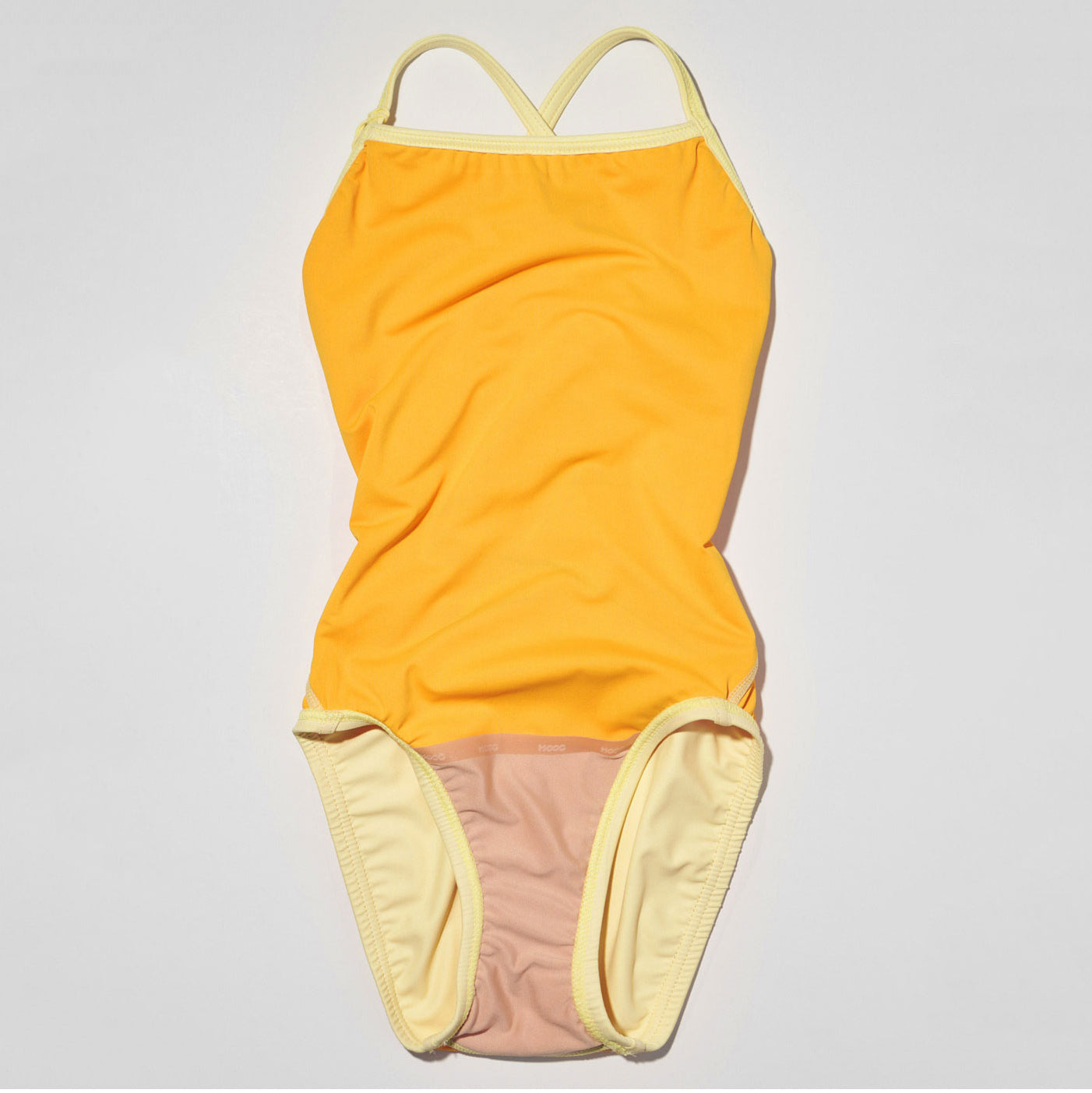 Girls Yellow Professional Swimsuit