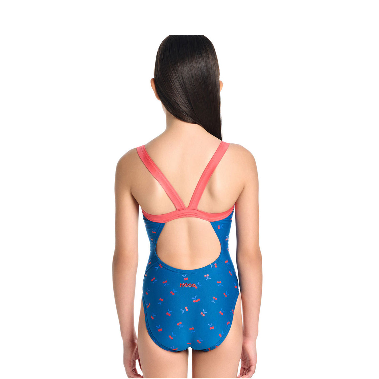 Girls Blue Printed Professional Swimsuit