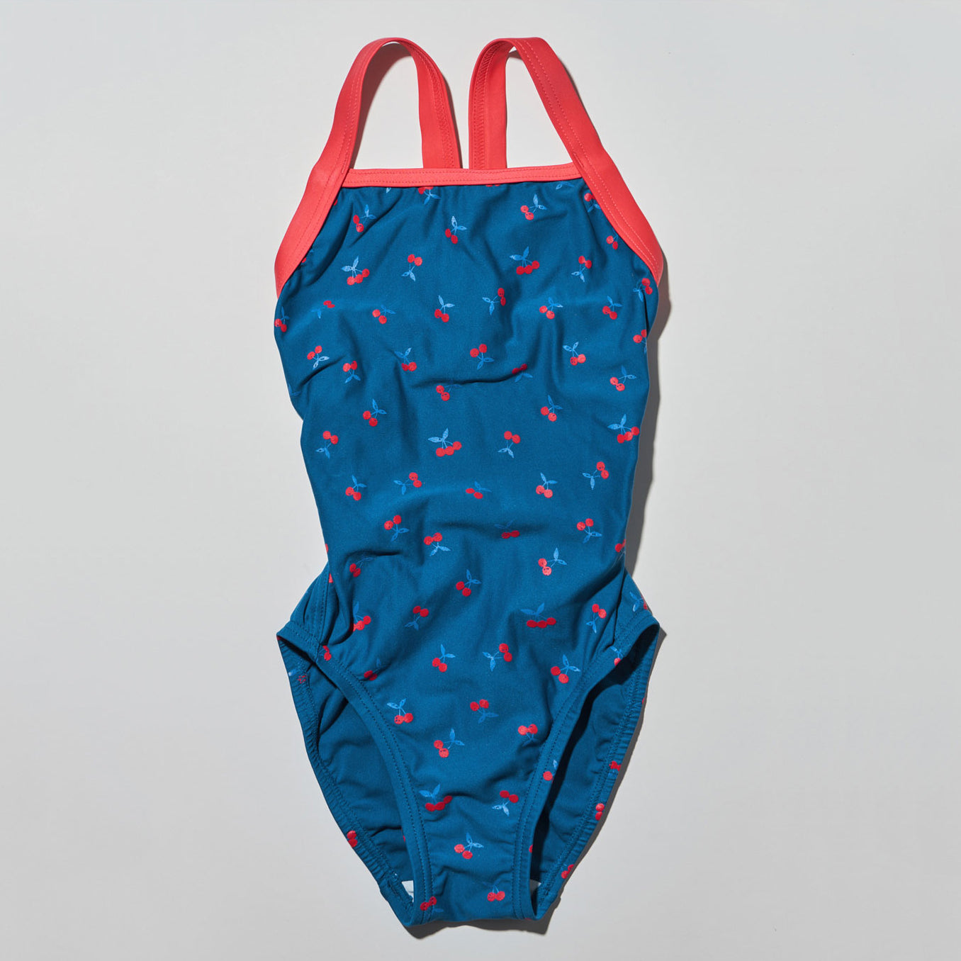 Girls Blue Printed Professional Swimsuit