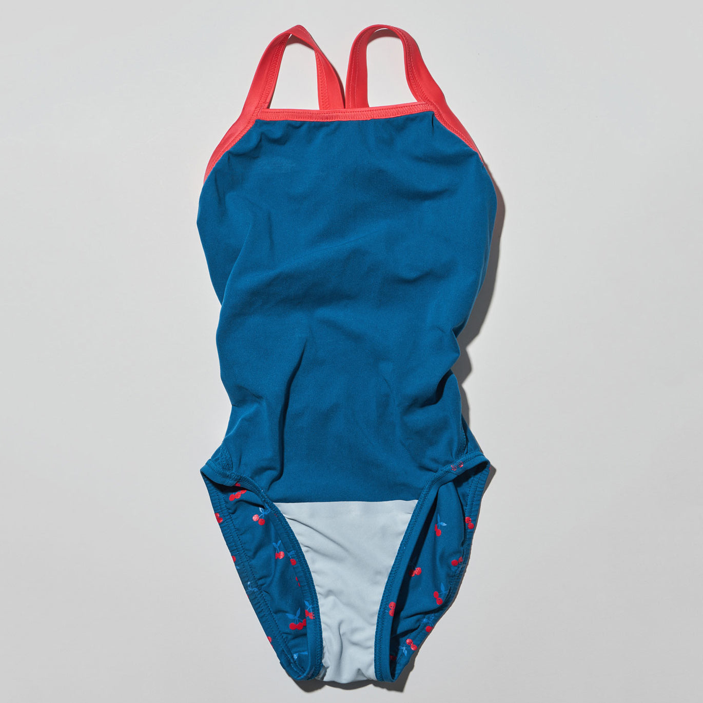 Girls Blue Printed Professional Swimsuit
