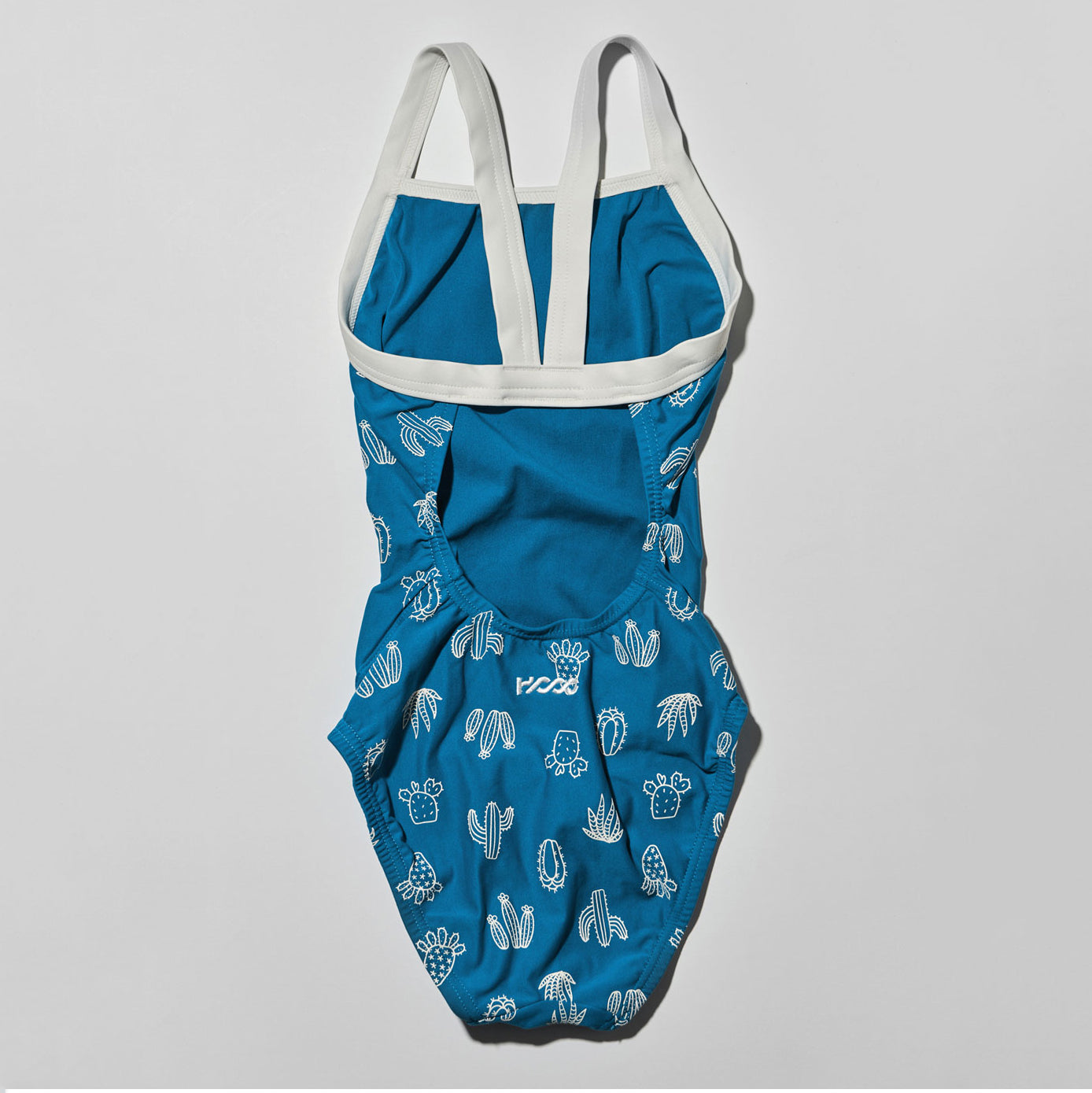 Girls Blue Printed Professional Swimsuit