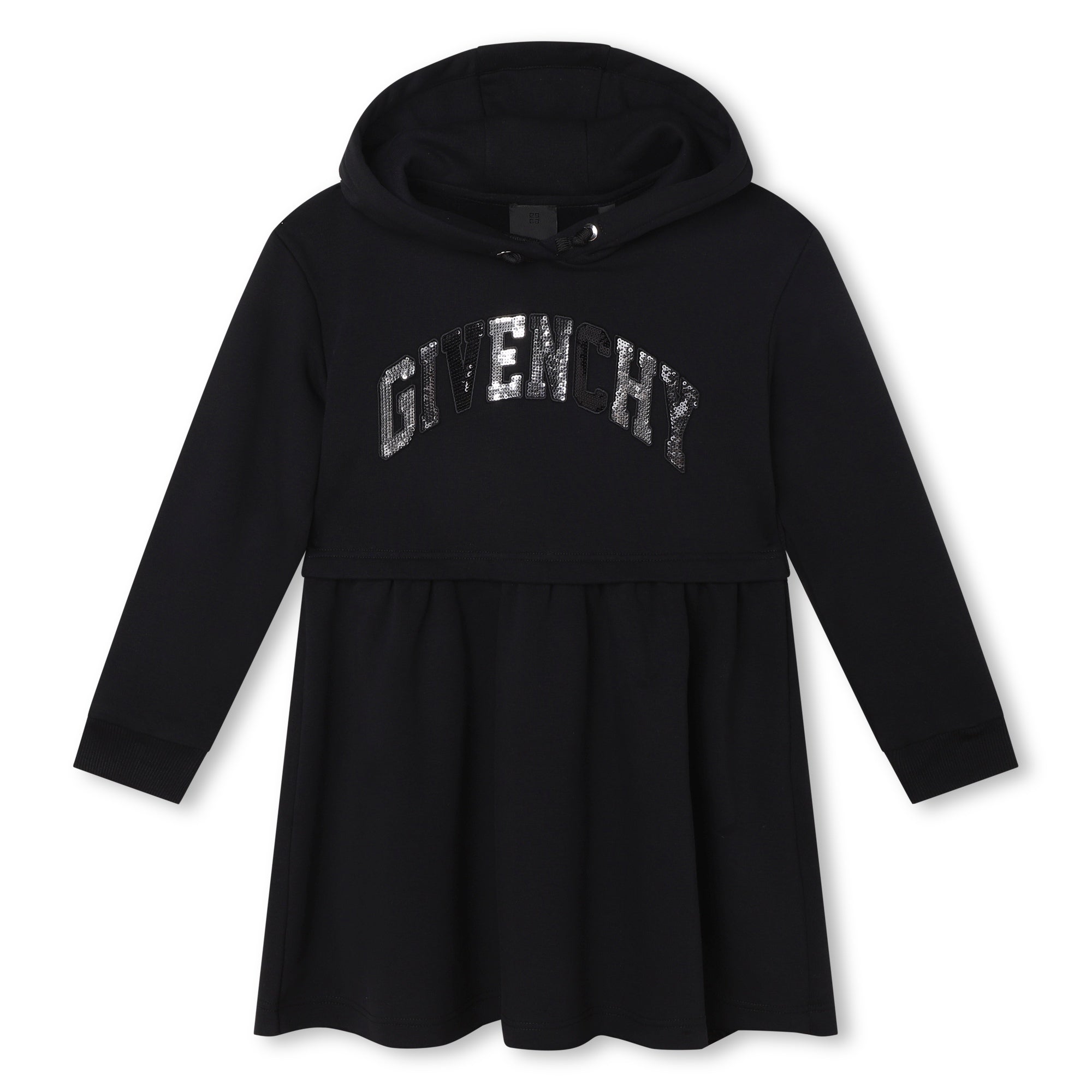 Girls Black Logo Cotton Dress