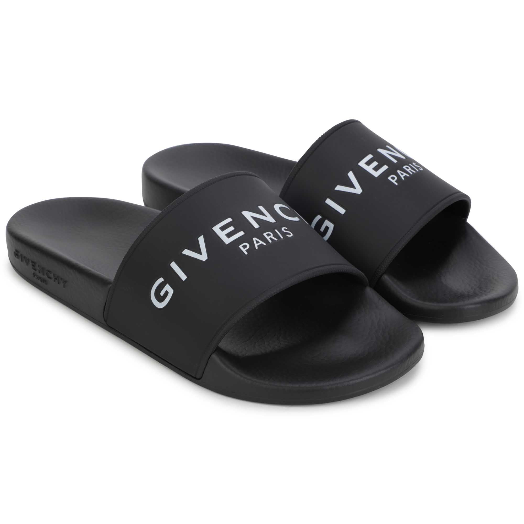 Boys & Girls Black Logo Slippers