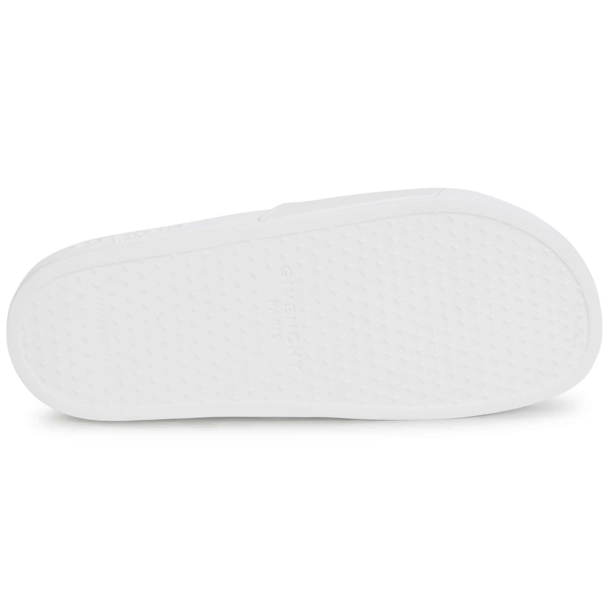 Boys White Logo Slippers