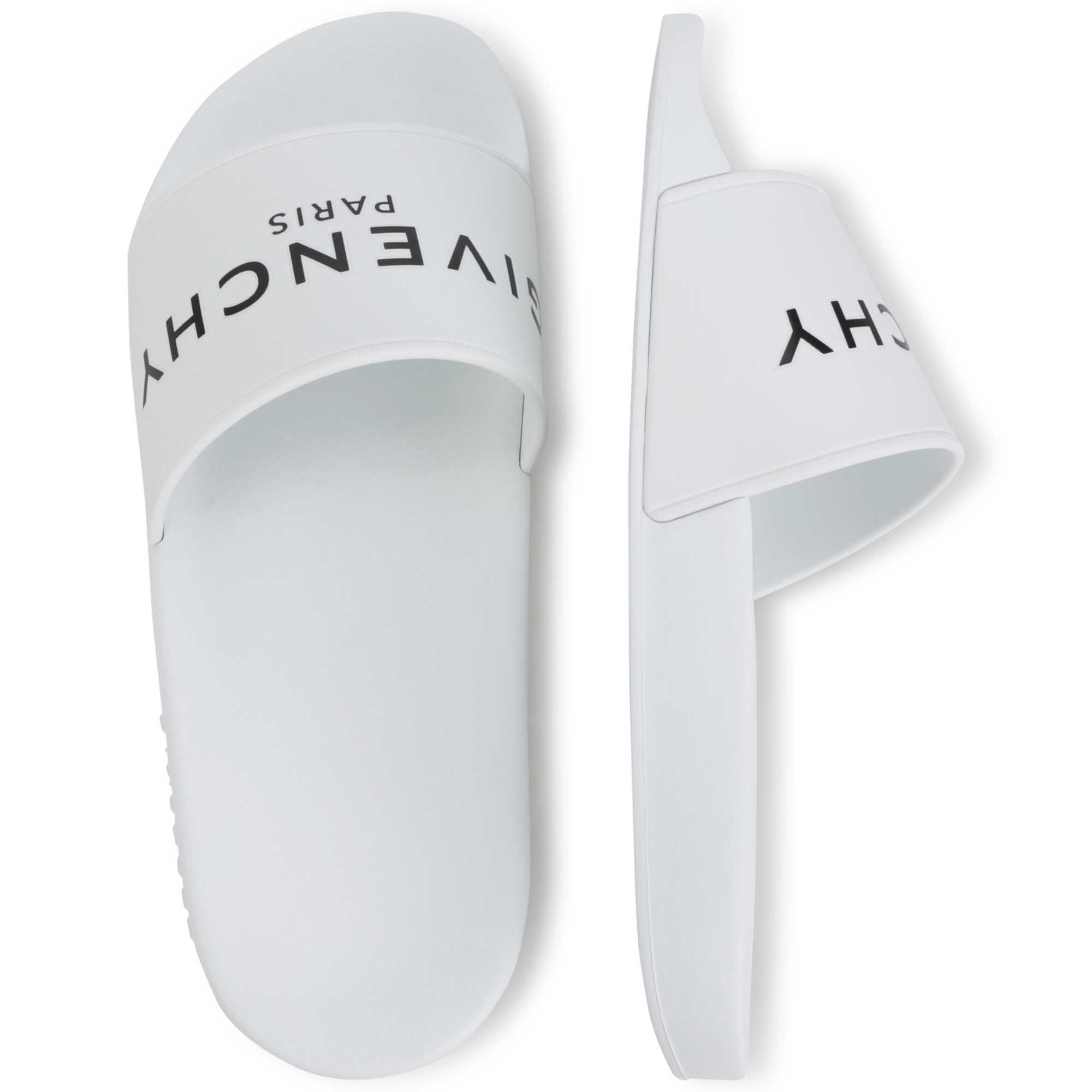 Boys White Logo Slippers