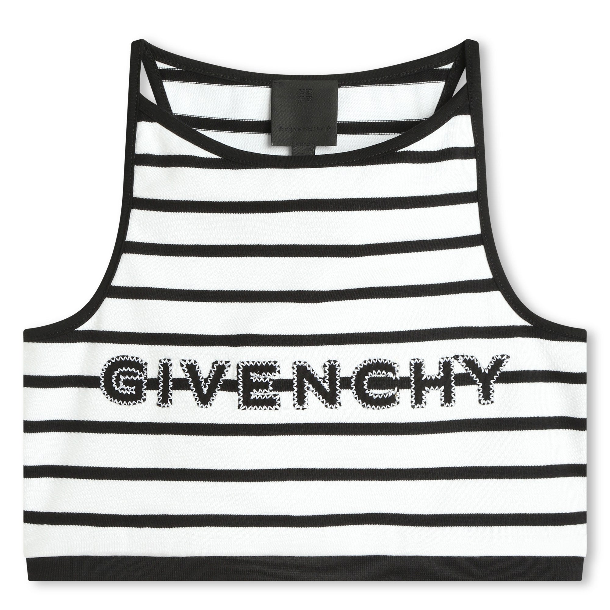 Girls Black Stripes Cotton Vest