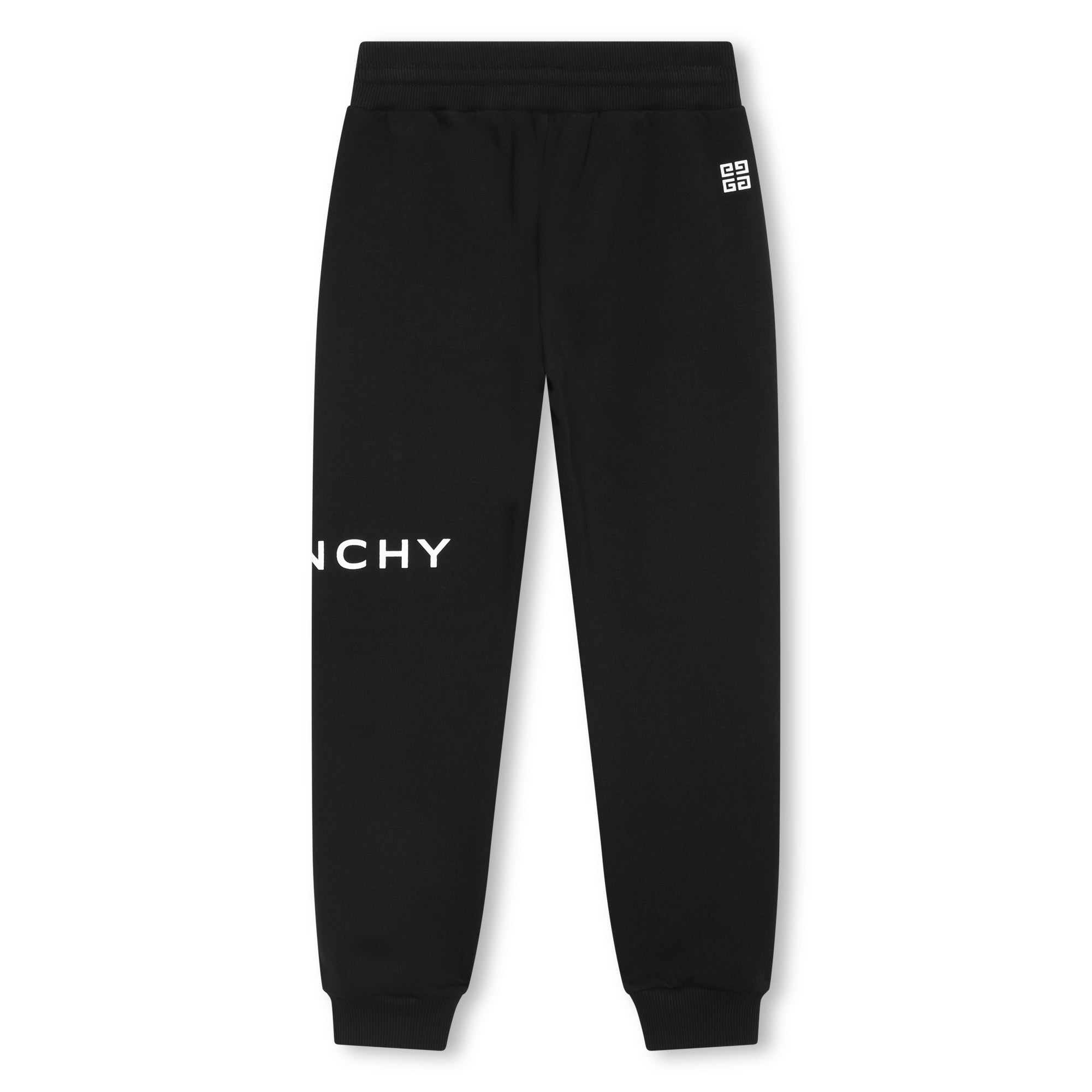 Girls Black Logo Cotton Trousers