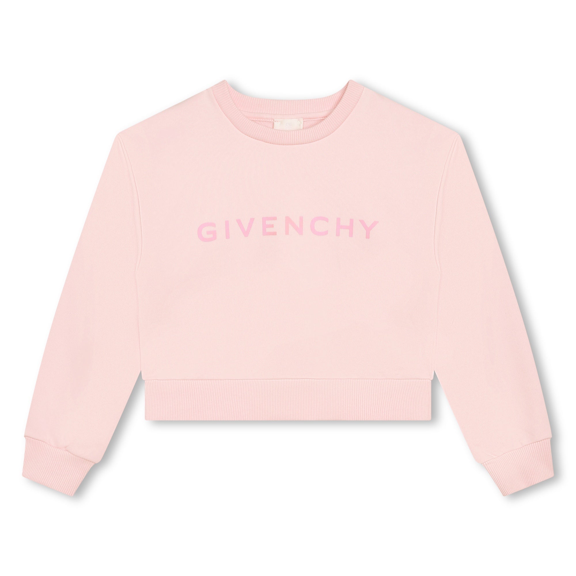 Girls Pink Logo Cotton Sweatshirt