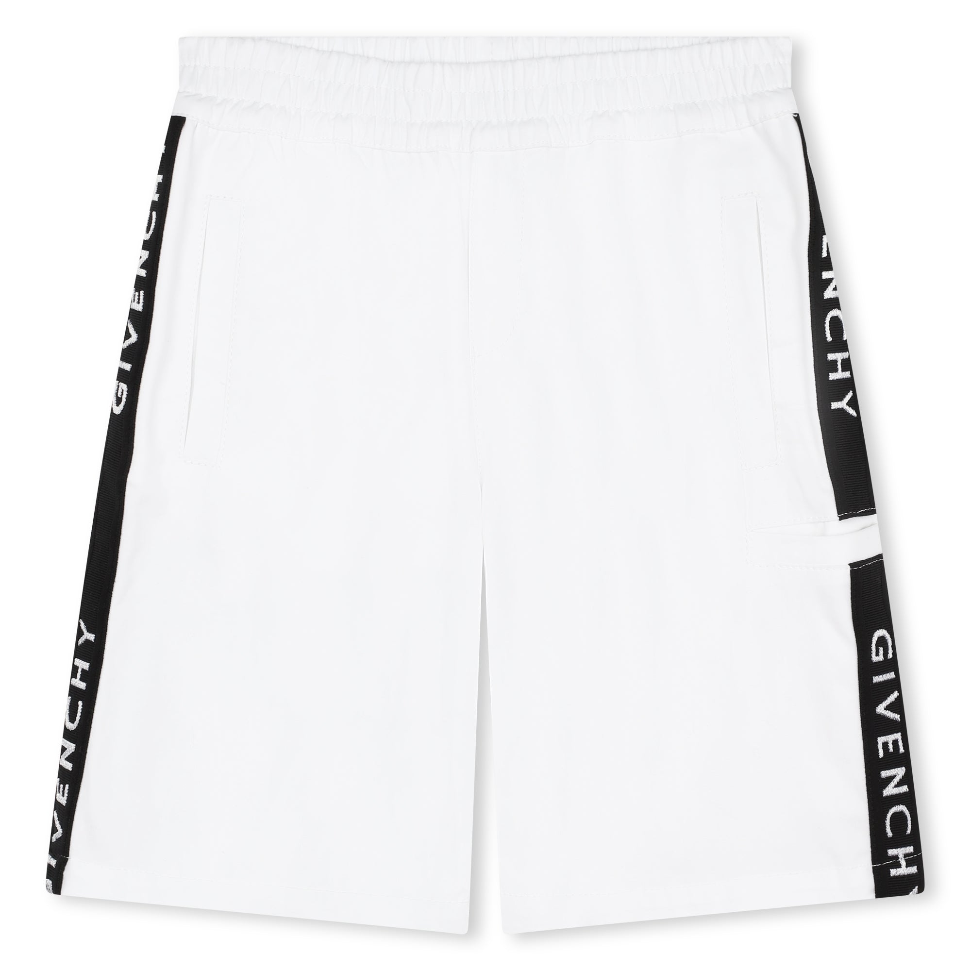 Boys White Logo Cotton Shorts