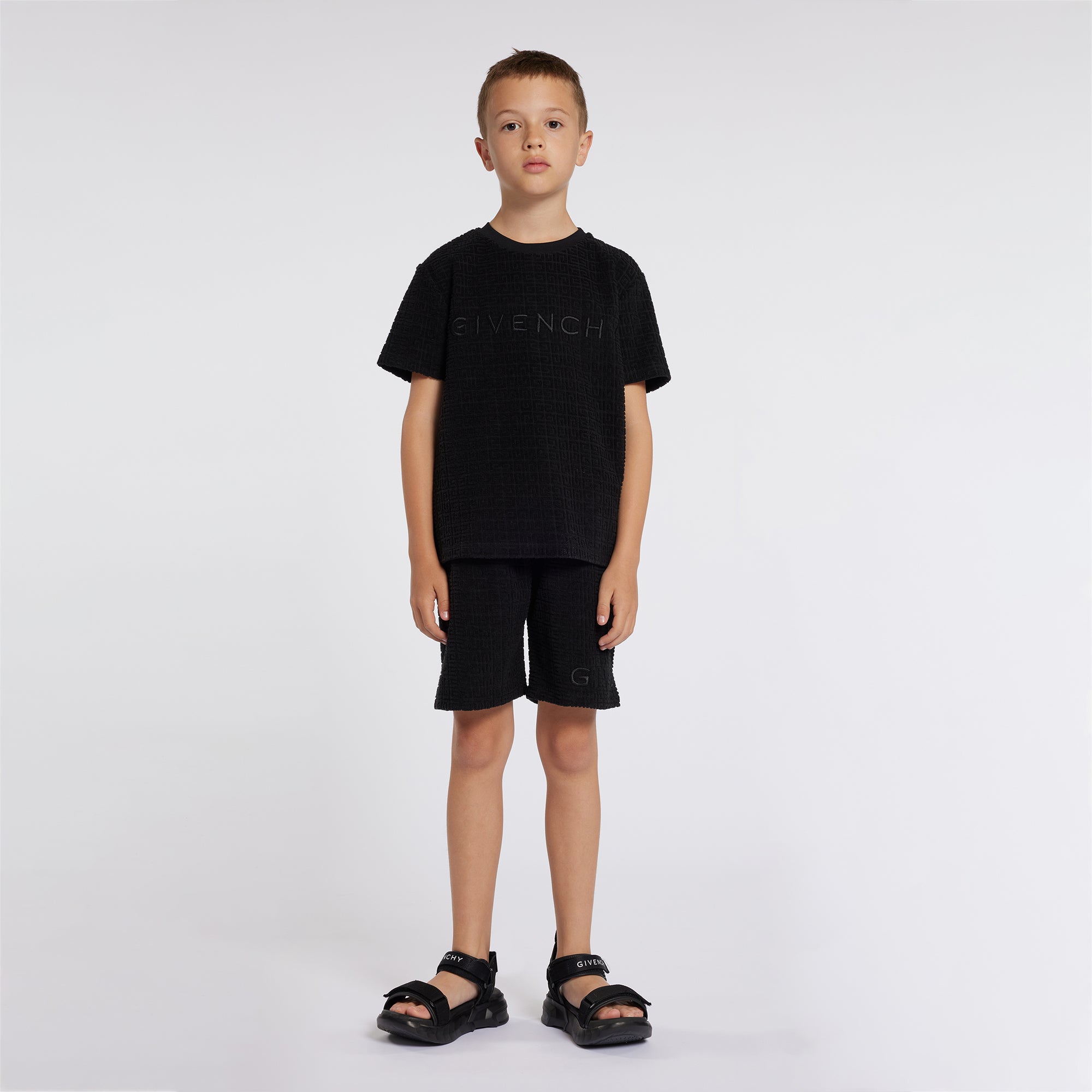 Boys Black Cotton Shorts