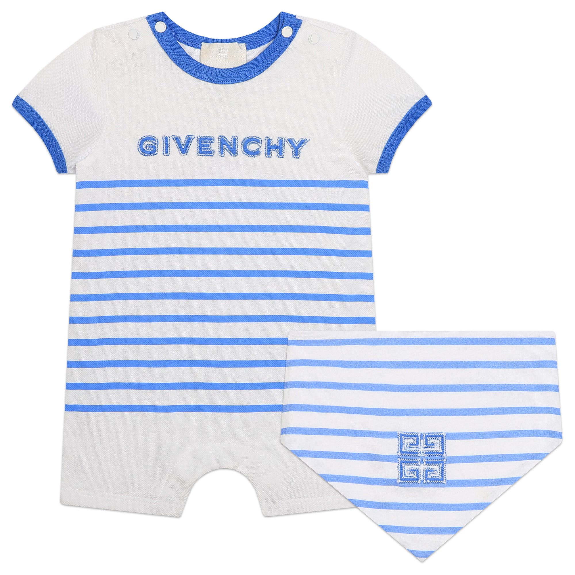 Baby Boys & Girls Blue Stripes Cotton Set