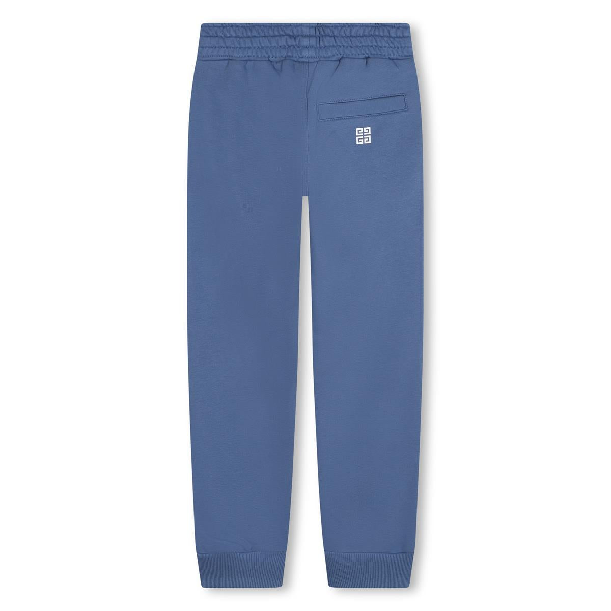 Boys Blue Logo Cotton Trousers