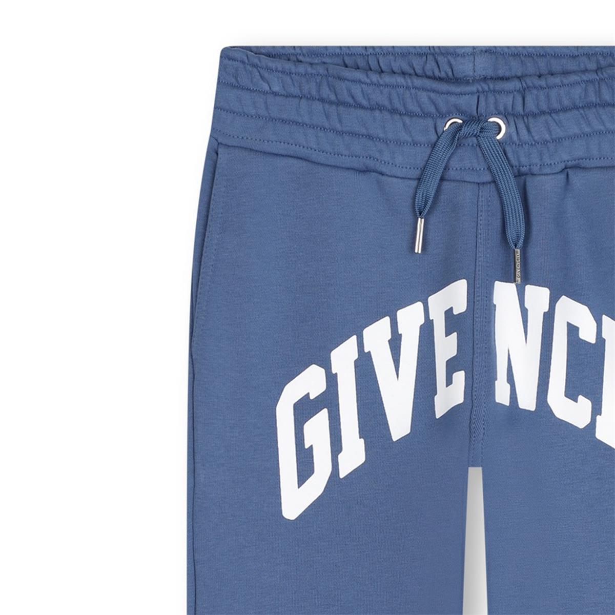 Boys Blue Logo Cotton Trousers