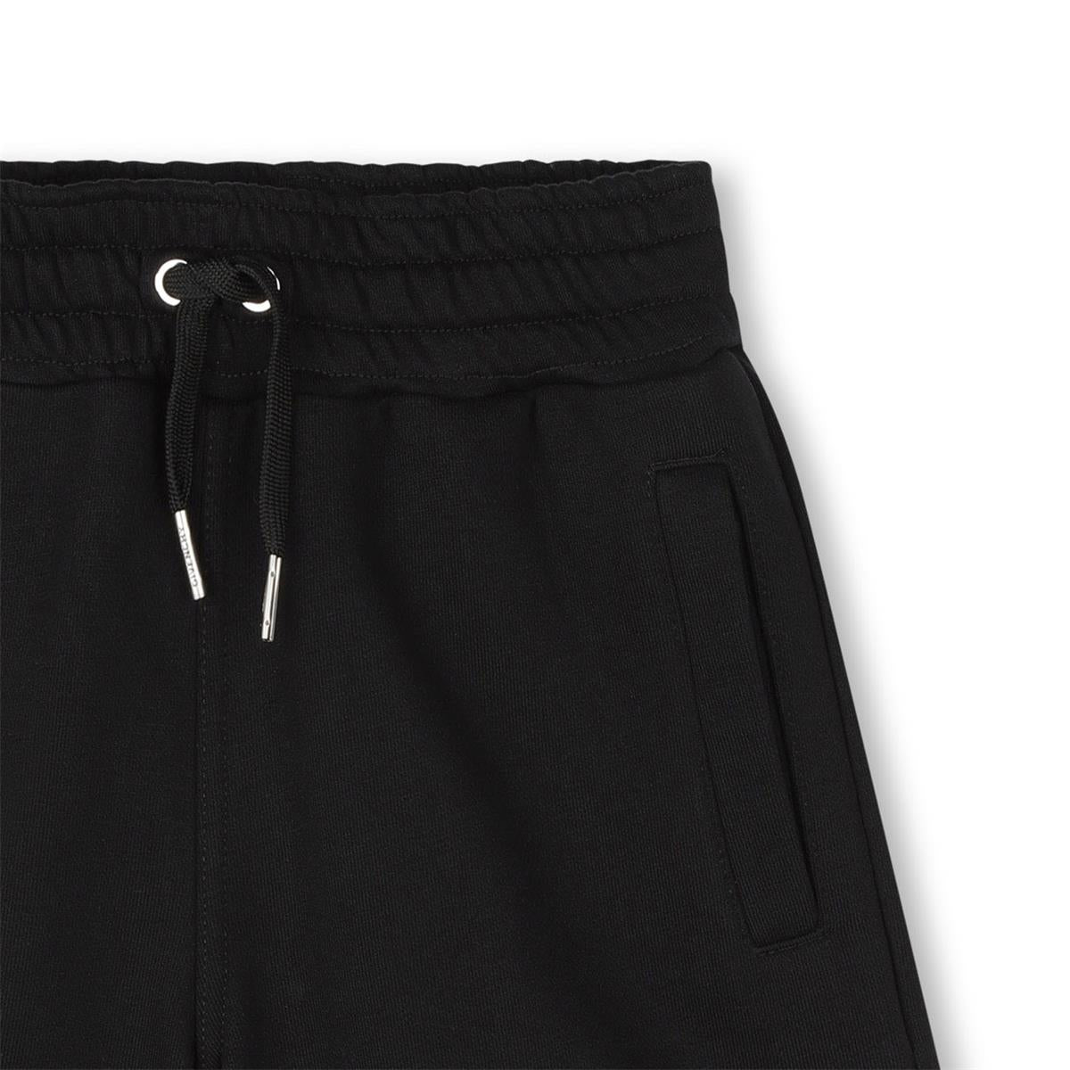 Boys Black Logo Cotton Shorts