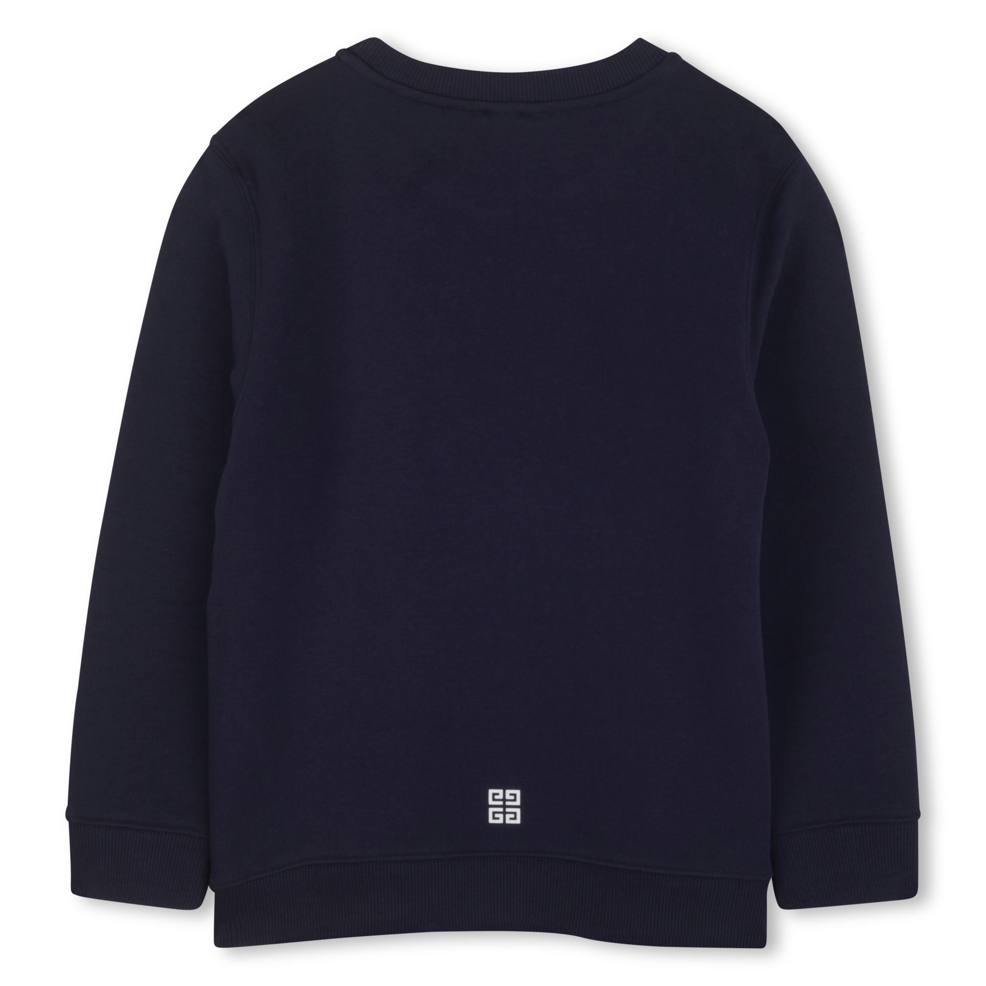 Boys Dark Blue Logo Cotton Sweatshirt