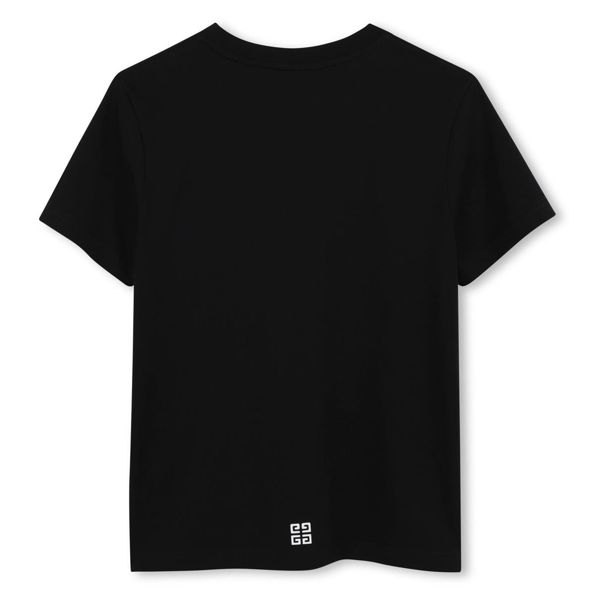 Boys Black Logo Cotton T-Shirt