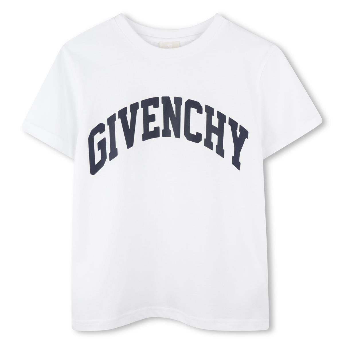 Boys White Logo Cotton T-Shirt