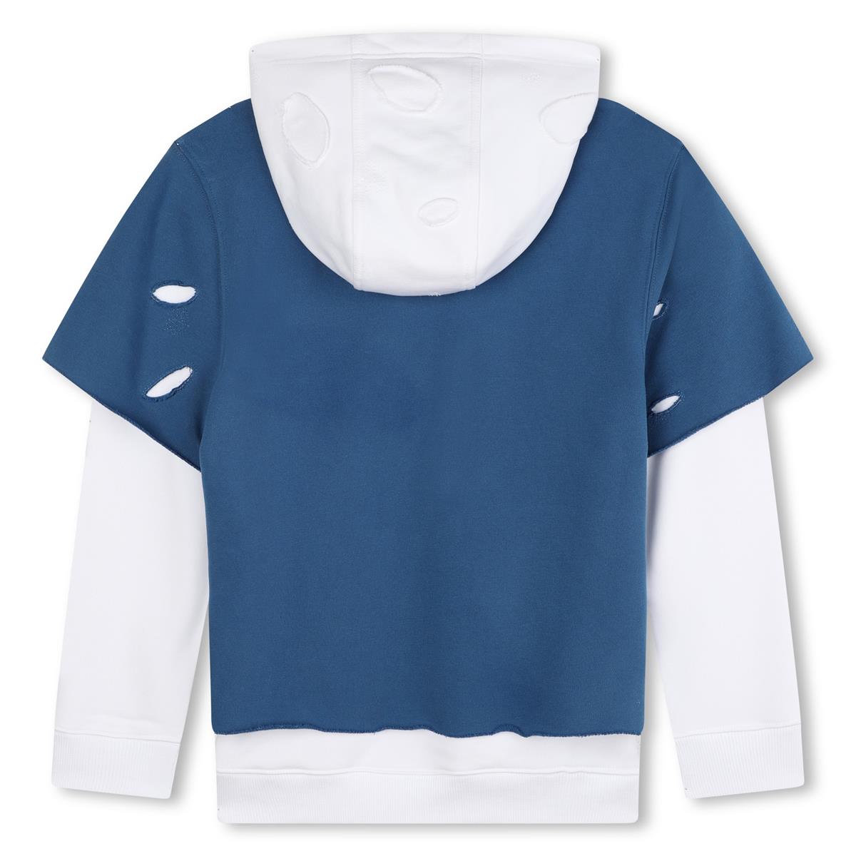 Boys Blue Hooded Cotton Sweatshirt