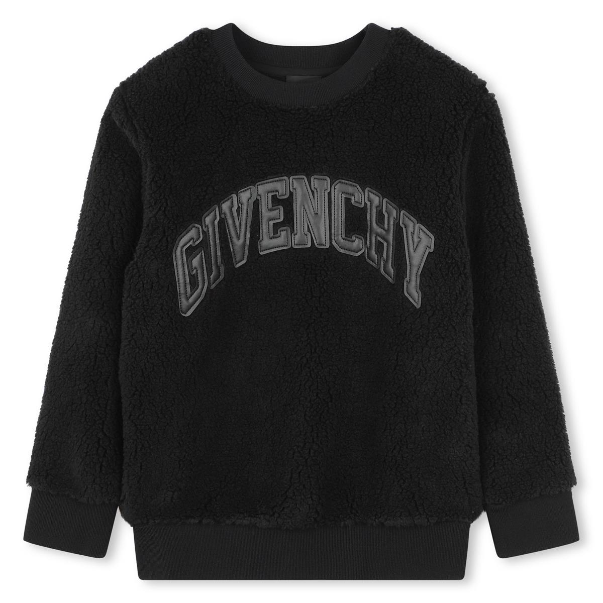 Boys Black Logo Cotton Sweatshirt