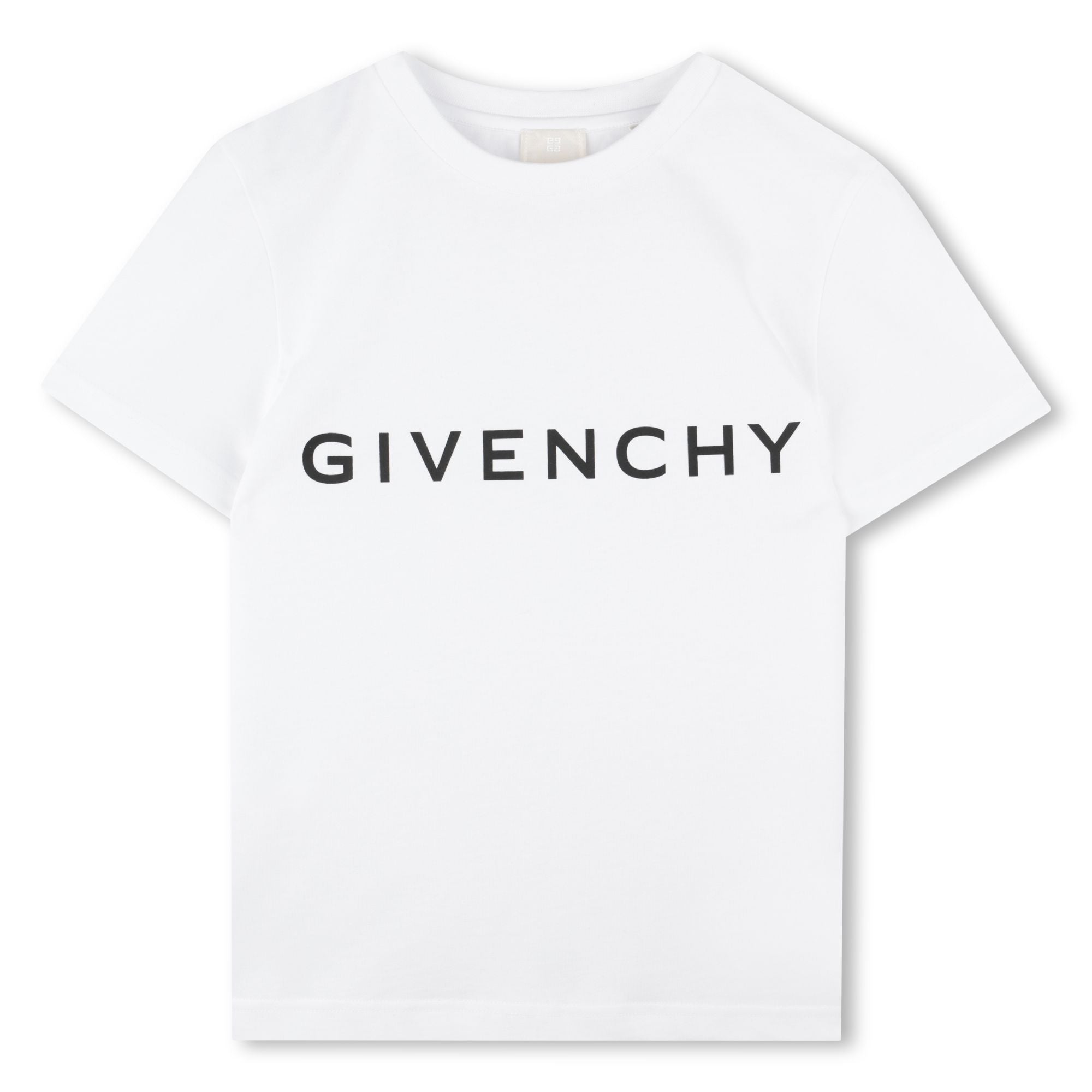 Boys White Logo Cotton T-Shirt