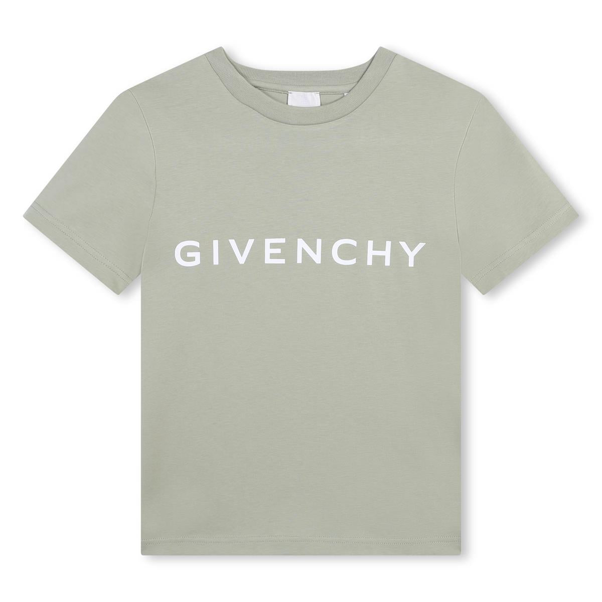 Boys Green Logo Cotton T-Shirt