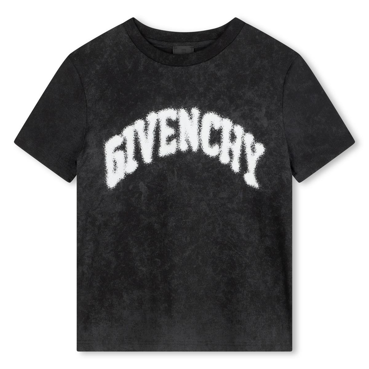 Boys Black Logo Cotton T-Shirt