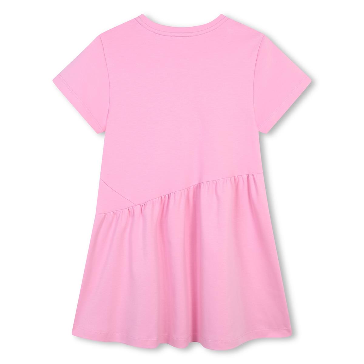 Girls Pink Logo Cotton Dress