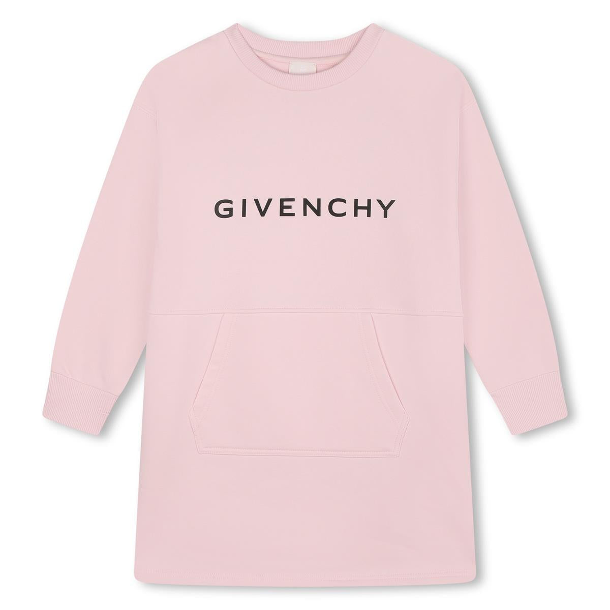 Girls Pink Logo Cotton Dress