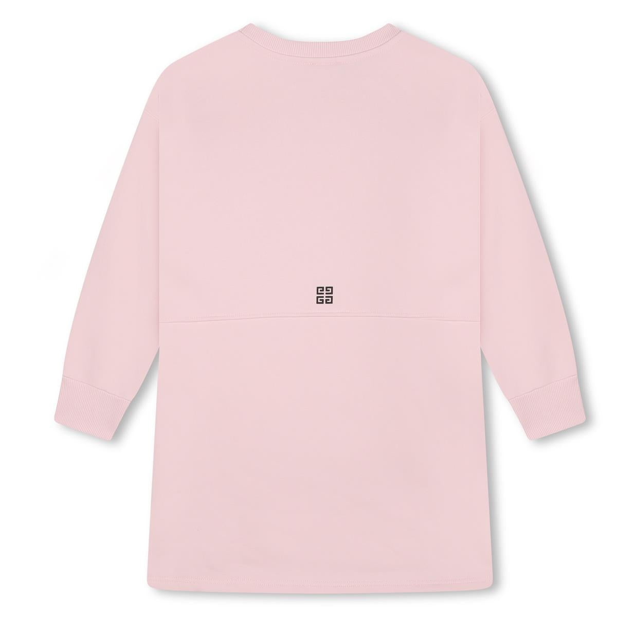 Girls Pink Logo Cotton Dress