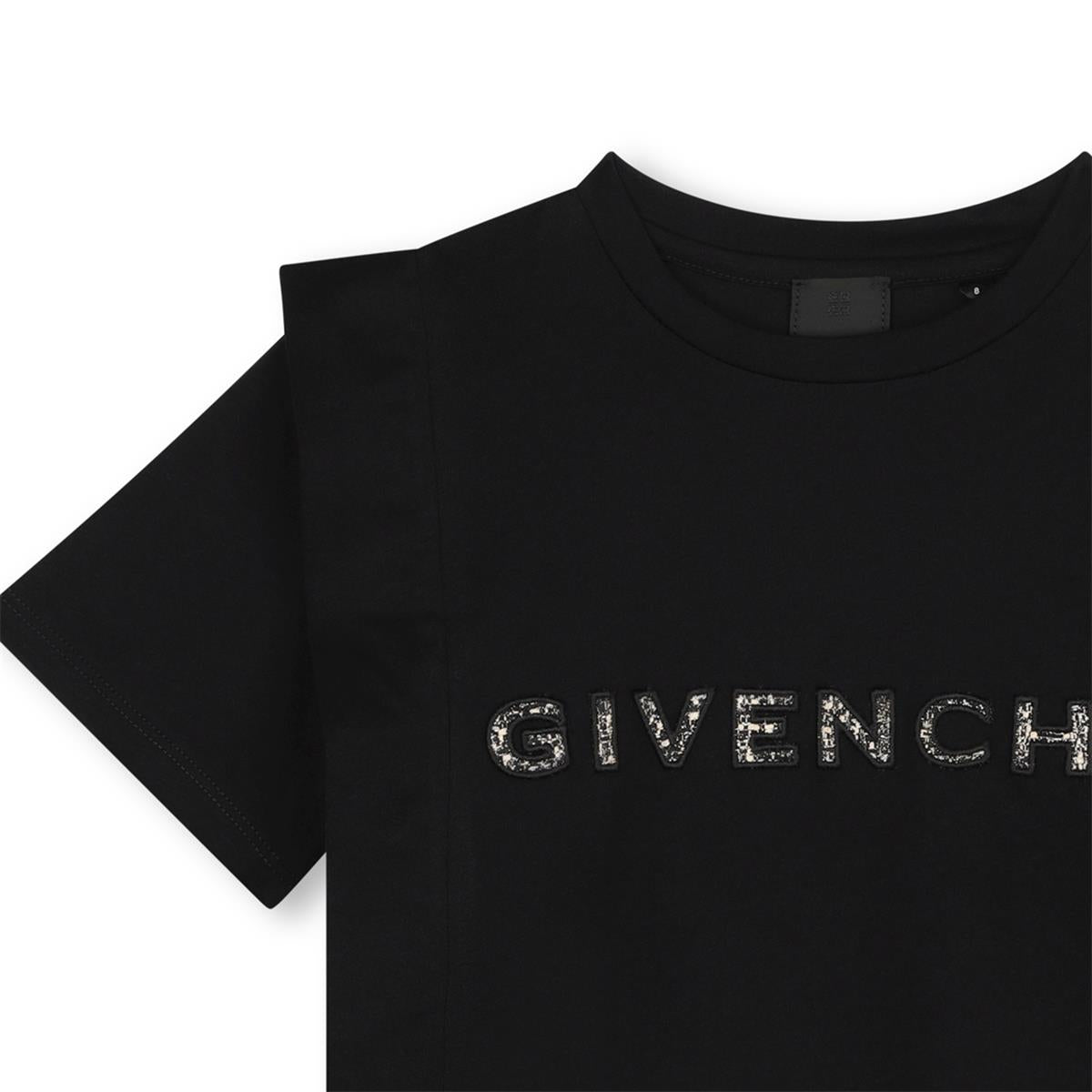 Girls Black Cotton T-Shirt