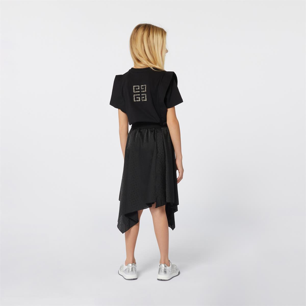 Girls Black Cotton T-Shirt