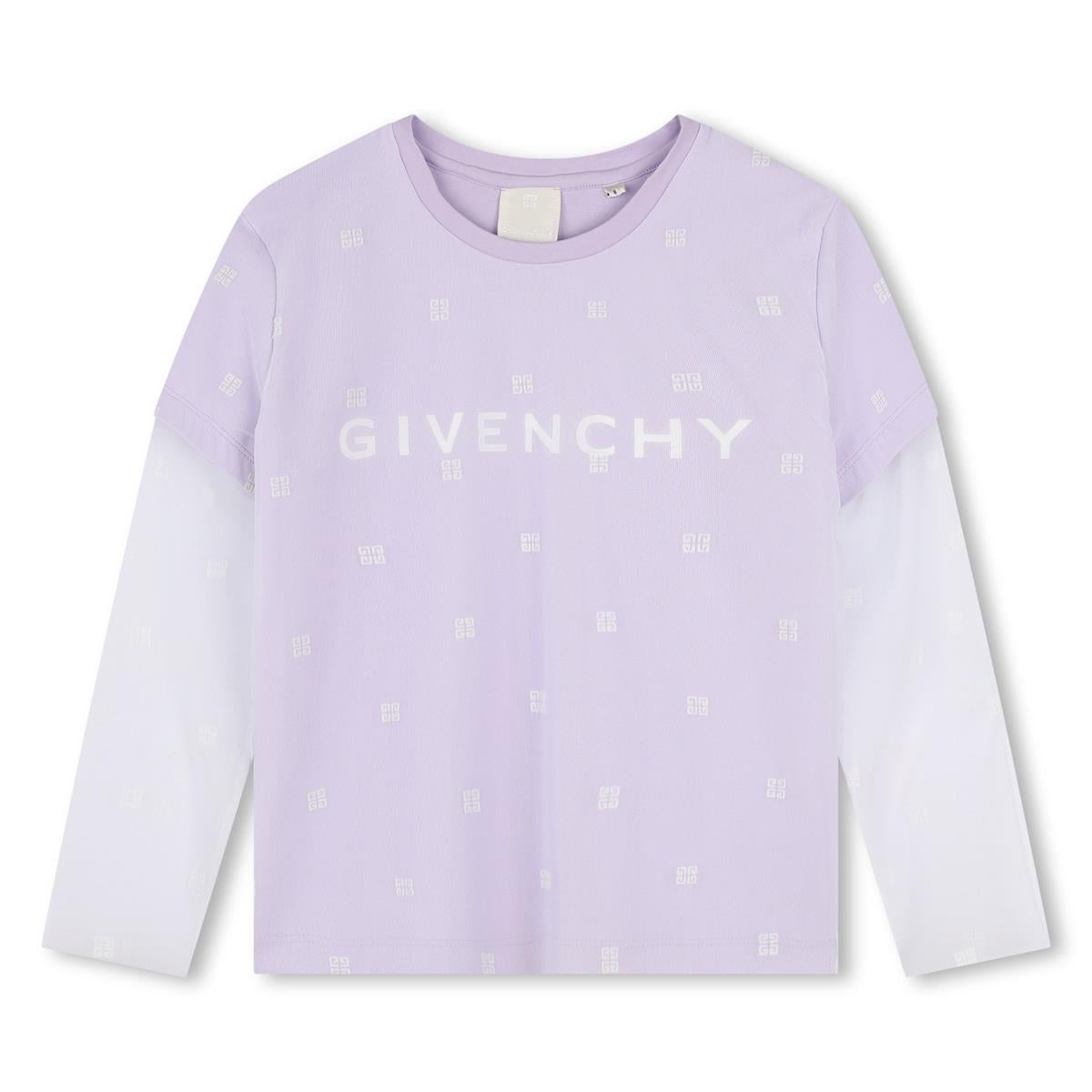 Girls Purple Logo Cotton T-Shirt