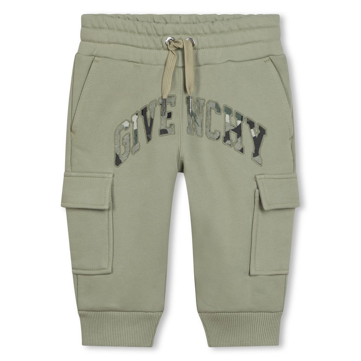 Baby Boys Green Logo Cotton Trousers