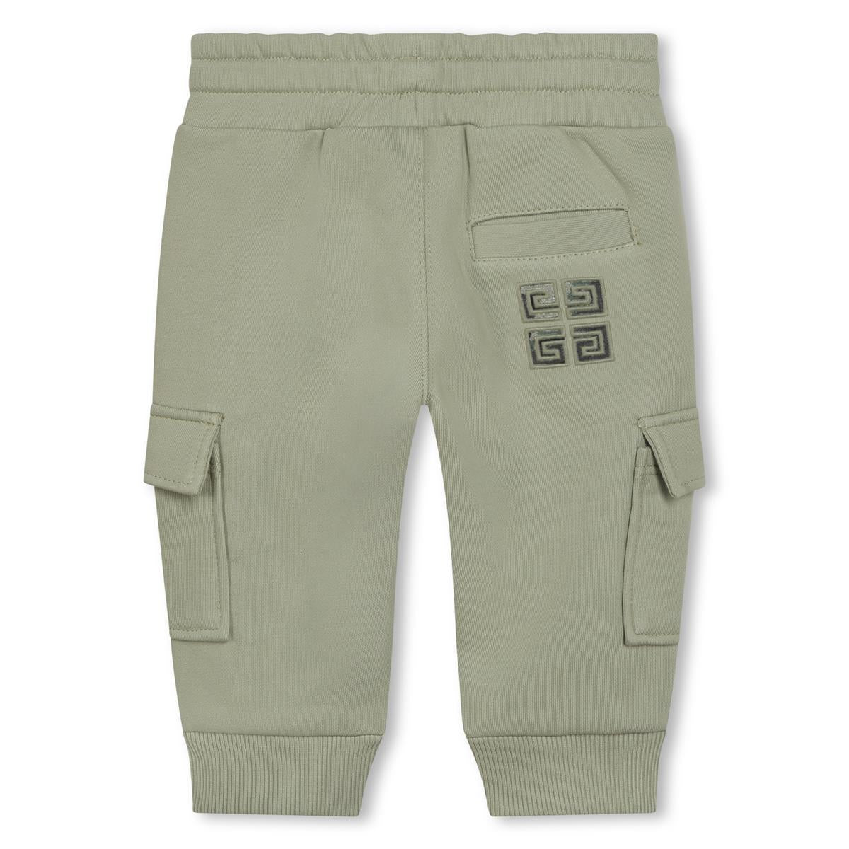 Baby Boys Green Logo Cotton Trousers