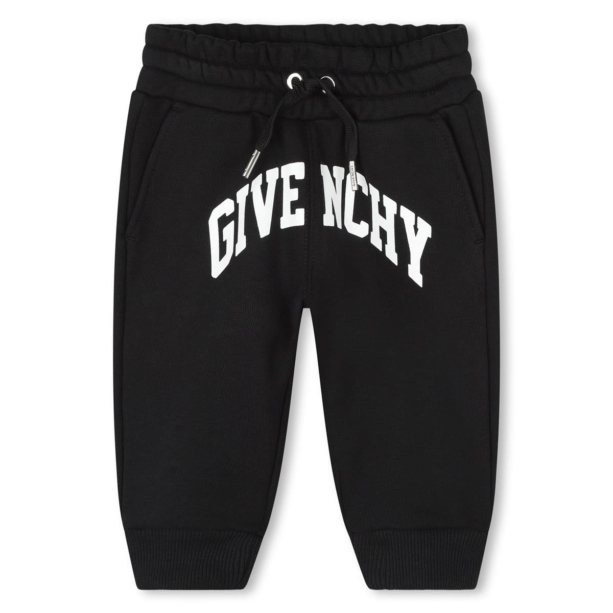 Baby Boys Black Logo Cotton Trousers