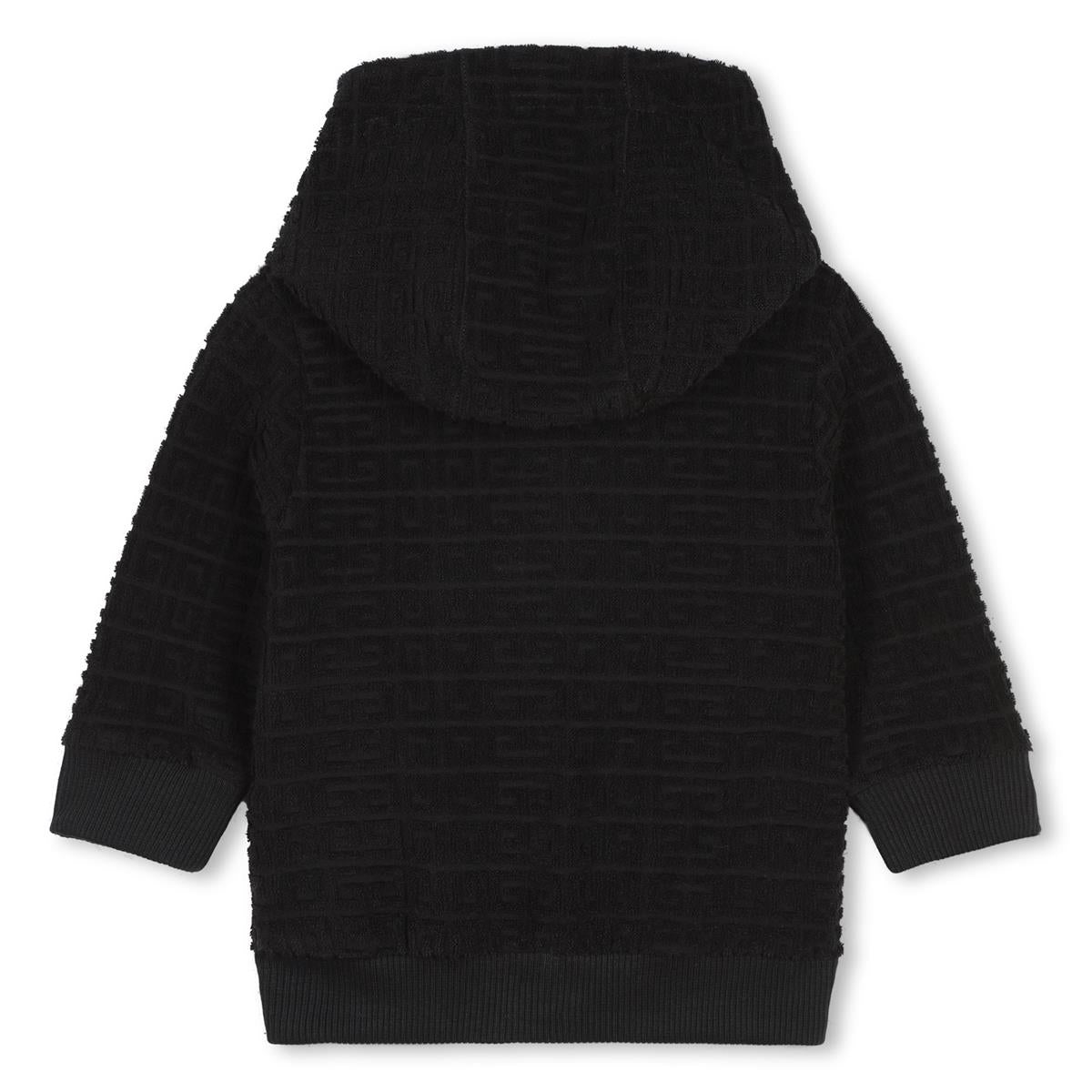 Baby Boys Black Cotton Zip-Up Top