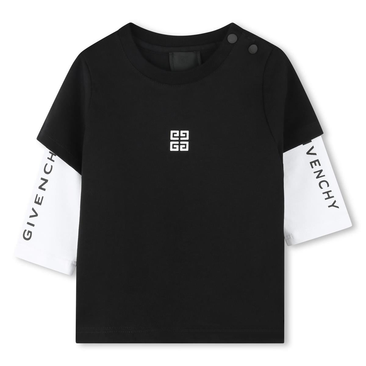 Baby Boys Black Logo Cotton T-Shirt