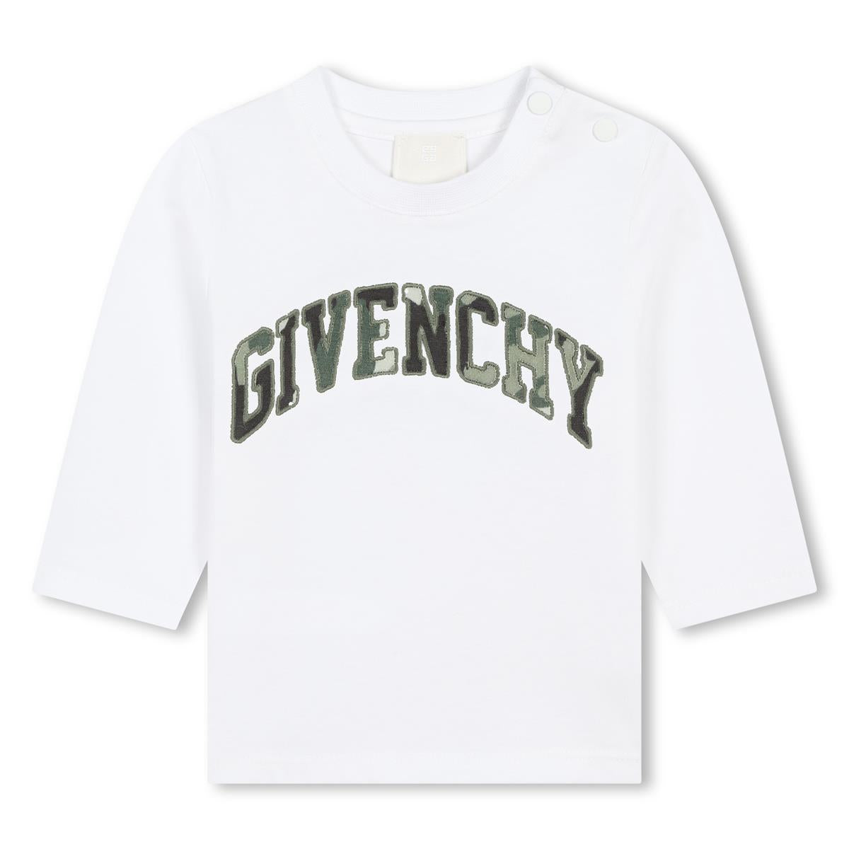 Baby Boys White Logo Cotton T-Shirt